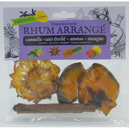 Préparation pour Rhum Arrangé : Mangue, Ananas, Cannelle et Hibiscus